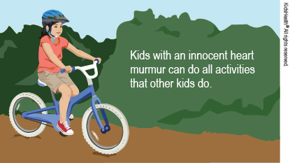 Girl riding bike. Kids with an innocent heart murmur can do all activities that other kids do.